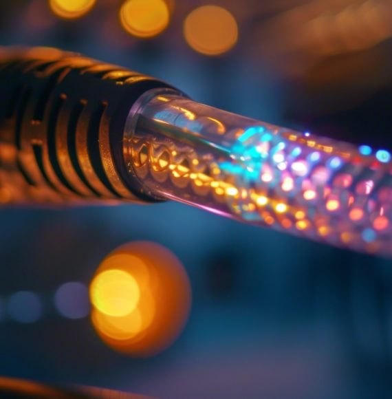 closeup-fiber-optic-cable-connected-device-with-lightresponsive-materials-embedded