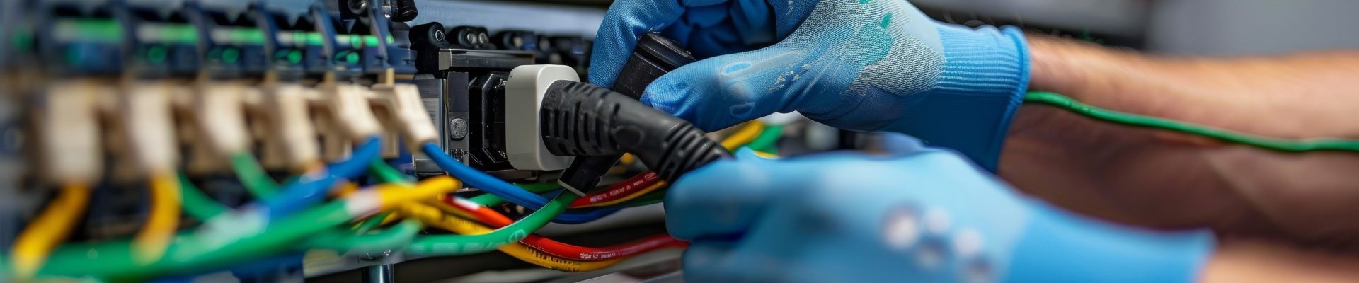 technician-wearing-blue-gloves-plugging-cable-into-network-server-it-professional-working-data-center